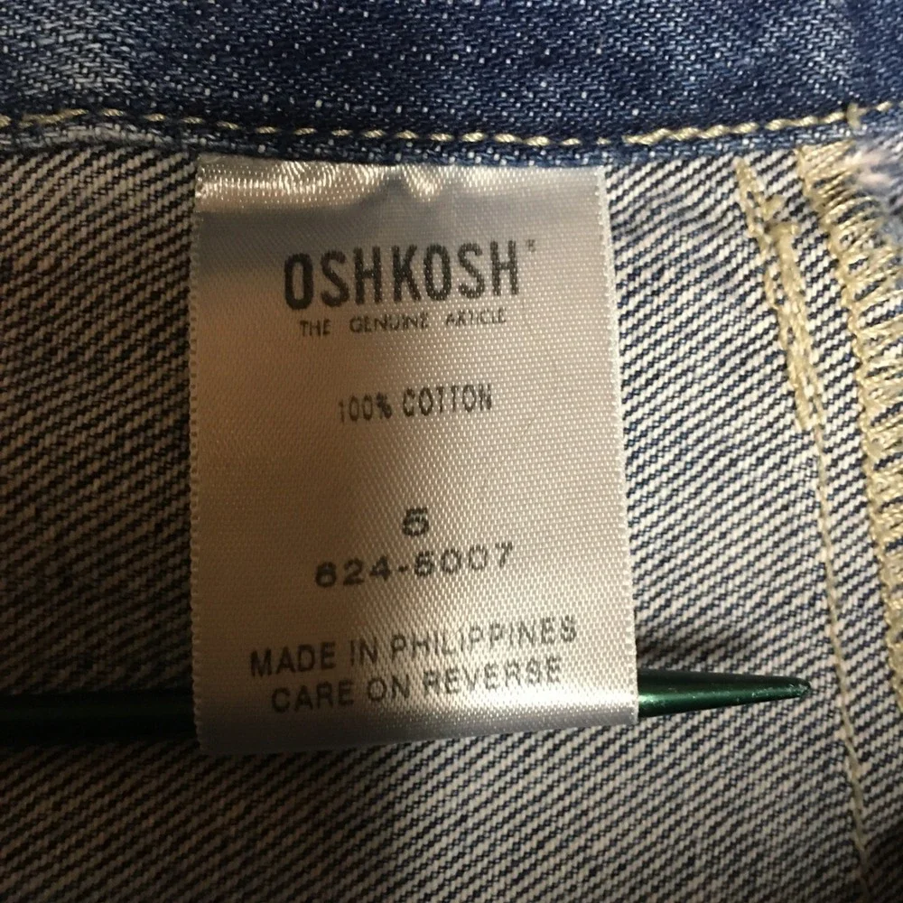 OshKosh Denim Jacket Kids Size 5 Blue Vintage Cotton Trucker Jacket